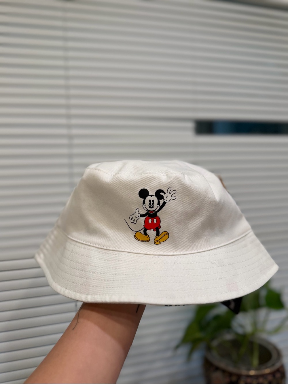 Disney White Bucket Hat with Classic Mickey Print